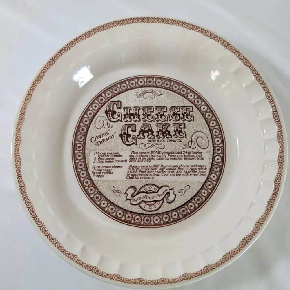 Vintage Royal China Country Harvest Cheese Cake Recipe Baker Sebring Ohio